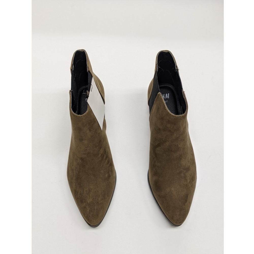 H&M Faux Suede Chelsea Ankle Boots With Elastic Side Panels Women's Size 6 - Picture 2 of 14